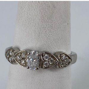D JOY diamond vintage cocktail ring in silver